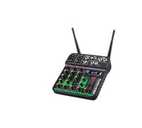 Mezclador de audio, Consola de DJ mezcladora UHF con tarjeta de sonido y micrófono inalámbrico de 5 V y Bluetooth 5.0 for transmisión en