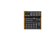 Mezclador de audio, Consola de DJ Mini4 con mezclador de metal OTG y Bluetooth, potencia de 48 V, efecto de repetición de retardo for consola de mezcla de sonido, grabación en PC(R4 4 Channel)