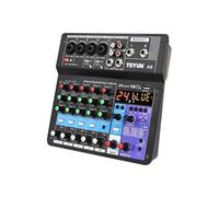 Mezclador de audio, Consola de mezclas de sonido portátil profesional de 6 canales Entrada de computadora Alimentación de 48 V Número de modelo Certificación Origen A6
