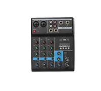 Mezclador de audio, Consola mezcladora de audio 6 canales for conferencias al aire libre, procesador con reverberación USB y compatible Bluetooth, tarjeta sonido Para karaoke en estudio(B)