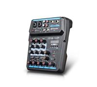 Mezclador de audio, Consola mezcladora de M4 M6 for DJ con tarjeta de sonido Bluetooth for PC, micrófono de grabación, interfaz de mezcla de instrumentos(4 Channels)