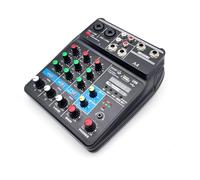 Mezclador de audio Consola Mezcladora De Sonido A4, USB, Ordenador De Grabación, 48V, Phantom Power Delay, Efecto Repetidor, 4 Canales, Mezclador De Audio USB Bajo nivel de ruido