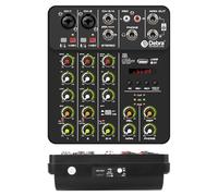 Mezclador de audio, Controlador de DJ mezclador V4 Mixer, Bluetooth 5.0, alimentación fantasma de 48 V, bajo nivel de ruido de fondo for consola de mezclas y grabación en PC(V4-black)