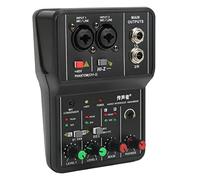 Mezclador de Audio de 2 Canales, Mezclador sin Controlador de Tarjeta de Sonido Mini USB Portátil Pequeño, Consola de Mezcla de Sonido para Grabación de Música Karaoke en Casa