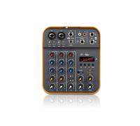 Mezclador de Audio de 4 Canales, Consola de DJ con Reverberación, 5.0, 48 V de Potencia para Grabación en PC, Karaoke, Canto, Enchufe de la