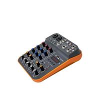 Mezclador de Audio de 4 Canales, Mezclador de Consola DJ con Reverberación Bluetooth 5.0 48V Phantom Power,Compatibilidad Universal