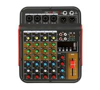 Mezclador De Audio De 6 Canales, Audio For Conferencias Al Aire Libre, USB, Bluetooth, Procesador De Audio con Reverberación, Cantar En Vivo con Tarjeta De Sonido