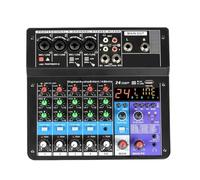 Mezclador De Audio De 6 Canales, Consola Mezcladora De Sonido Bluetooth Portátil For Guitarra, Reproducción USB, Grabación De Ordenador, Estudio De Transmisión