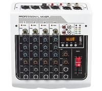 Mezclador de audio de 6 canales, mezclador de DJ, consola de placa de sonido con entrada USB MP3 Bluetooth de 48 V para actuaciones en vivo, karaoke en casa