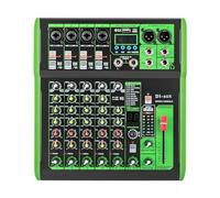 Mezclador de audio de 6 canales Mezclador de grabación Mezclador USB Bluetooth Ecualizador Entrada MP3 48 V Preamplificadores de micrófono Phantom Power profesional para consola mezcladora DJ