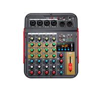 Mezclador de Audio de 6 Canales Procesador de Audio con Reverberación Compatible con y USB Cante en Vivo con Mezcladores de Tarjeta de