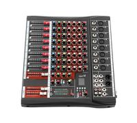 Mezclador de audio de 8 canales, consola de mezclas DJ Live Studio con Bluetooth, USB, alimentación fantasma de 48 V y pantalla LED, mezclador de audio para estudios de producción musical, bares y