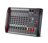 Mezclador de audio de 8 canales, tablero mezclador de sonido profesional con alimentación fantasma de 48 V, consola de mezcla digital de DJ con puerto USB reverberado Bluetooth para grabar karaoke