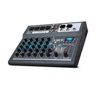 mezclador de audio de canal, Mezclador de audio profesional de 6 canales con potencia de 48 V y 16 tipos de efectos de reverberación, amplificador de potencia digital incorporado, mezclador de DJ Blue