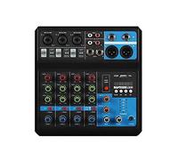 Mezclador de audio de canal portátil Consola mezcladora de sonido, Mezclador de sonido de audio de 5 canales, con tres canales estéreo y un conjunto de canales fuente estéreo independientes, para fi