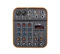 Mezclador de audio, Debra-mezclador de consola for DJ, interfaz de Audio de 4 canales con, tarjeta de sonido USB, 48V for grabación de PC, micrófono, transmisión en vivo Para karaoke, estudio, stream