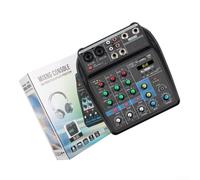Mezclador de Audio DJ 4 Canales con BT, USB y 48V | Low-noise Mic Preamp, XLR & 6.35mm Outputs, MP3 Playback Via USB, 3-band EQ, Ideal For Live &