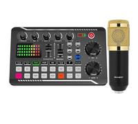 Mezclador de audio, Equipo de DJ, micrófono, tarjeta sonido, consola, Kit estudio, Cable, teléfono, mezclador voz en vivo, F998 Para karaoke(With Microphone)