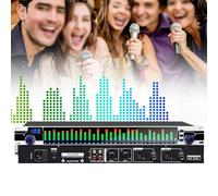 Mezclador De Audio EstéReo Dual, Controlador De Efectos De Ecualizador GráFico, Procesador De Mezclador Digital Dj, Eliminador De RetroalimentacióN Dsp Con Indicadores Led Individuales