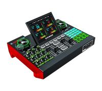 Mezclador de audio G10 DJ, equipo de podcast, tarjeta de sonido en vivo para transmisión, interfaz de audio, mezclador de DJ, tarjeta de sonido/micrófono de condensador para kit de creación de