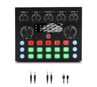 Mezclador de audio, interfaz de audio con mezclador de DJ, efectos de tarjeta de sonido en vivo y cambiador de voz, equipo de estudio de producción de podcast, perfecto para Tiktok, YouTube, Karaoke,