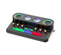 Mezclador de audio, Live Broadcast Sound Card Au-dio Integrated Machine Home KTV Device Colorful Change of Voice With Mic for Phone Para karaoke(S20 White Package 1)