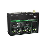 Mezclador de audio, Mezclador de 4 canales - Mini mezclador estéreo de 4 canales, bajo nivel de ruido for submezclas precisas, entrada/salida TRS de 1/4" for micrófonos
