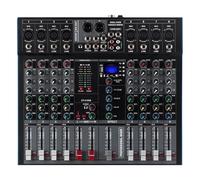 Mezclador de audio, Mezclador de 8/12 canales con reverberación estéreo for DJ para transmisión en vivo, podcasting, PC(8-channel)