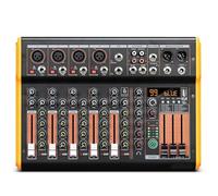 Mezclador de audio, Mezclador De Audio BL4/6 Con 99 Canales Y Efectos DSP For Grabar En PC, Sonido USB, Consola DJ Bluetooth For Karaoke para transmisión en vivo, podcasting, PC(BL6)