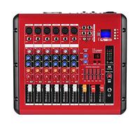 Mezclador de audio Mezclador de audio digital de 4/6 canales Función de amplificador de potencia/alimentación fantasma de 48 V/interfaz USB Monitoreo y operación fáciles (Color : Red, Size