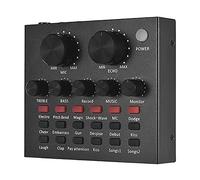 Mezclador de audio Mezclador de audio externo Tarjeta de sonido Interfaz USB con 6 modos de sonido Múltiples efectos de sonido Fácil monitoreo y operación (Color : Black, Size : One size) (