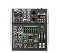 Mezclador de audio, Mezclador De Audio For Podcast, 4/6 Canales Individuales, 48V Phantom Power E, 99 Efectos DSP, USB, Reproducción De Ordenador Para podcast/grabación/voz(4 channel)