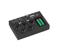 Mezclador de audio, Mezclador De Audio MX5 Mono Estéreo, Línea 4 Canales, Medidor Nivel LED Ruido Ultrabajo, 6,35, 3,5mm, Para Estudio En Casa Y Karaoke para transmisión