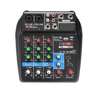 Mezclador de audio Mezclador de audio portátil Efecto 4 canales 48V Bluetooth Mini consola de sonido USB Reproducir música