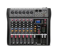 Mezclador de audio, Mezclador De Audio Studio 48V 6 8 12 Canales USB DJ Consola Mezcla Sonido Monitor Para Karaoke para transmisión(6 Channels)