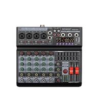 Mezclador de audio, Mezclador de efectos de 6 canales 99DSP Control de ecualizador de 7 bandas Con monitoreo de auriculares con Bluetooth MP3 Salidas de 6.35 mm