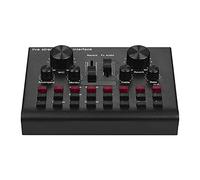 Mezclador de audio Mezclador de interfaz de audio USB con volumen ajustable Soporte de 16 efectos Conexión BT Monitoreo y operación fáciles (Color : Black, Size : One size) (Black One Size)