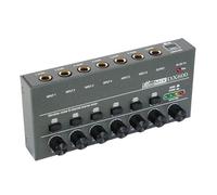 Mezclador de audio, Mezclador de línea de 4/6/8 canales de ruido ultrabajo DX400/600/800 mejorado Mini mezclador de sonido Fuente de alimentación DC5V Mezclador de fácil operación(DX600)