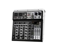 Mezclador de audio, Mezclador de sonido con 2 entradas estéreo mono y 4 canales, consola mezcla digital for DJ, estudio actuaciones Para karaoke en estudio