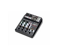 Mezclador de Audio, Mezclador de Sonido Profesional 4 Canales 48V Phantom Power Reverb FX DJ Consola de Mezcla Reproductor USB música estéreo