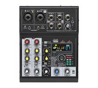 Mezclador de audio, Mezclador Mesa de sonido de 4 canales Consola de mezcla de efectos 88 DSP con reproducción de grabación USB Para podcast/grabación/voz