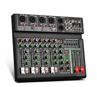 Mezclador de audio, Mezclador pequeño de 4 canales for teléfono móvil, efectos de computadora con ecualizador para transmisión en vivo, podcasting, PC