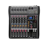 Mezclador de audio, Mezclador profesional de 6 canales for ordenador, grabación en escenario, tarjeta de sonido USB, tono alto y bajo, Bluetooth, modelo for DJ