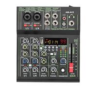Mezclador de audio, Mini de 4 canales Mezclador audio Phantom Power 99 DSP Efectos Bluetooth USB Consola mezcla registro reproducción computadora(AM-AX3)