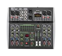 Mezclador de audio, Mini de 4 canales Mezclador audio Phantom Power 99 DSP Efectos Bluetooth USB Consola mezcla registro reproducción computadora(AM-AX6)