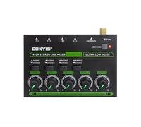 Mezclador de audio, Mini mezclador de sonido profesional de 4 canales con ruido ultrabajo, mezclador de línea estéreo, mezclador de línea for clubes pequeños o bares
