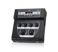 Mezclador de audio, Mini mezclador for exteriores, mezclador estéreo con entrada de micrófono dual, amplificador con efecto de grabación Bluetooth mp3