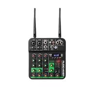 Mezclador de audio, Nueva consola de DJ mezcladora UHF con tarjeta de sonido, micrófono inalámbrico de 5 V y Bluetooth 5.0 for transmisión en