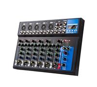 Mezclador de audio para DJ Mezclador De Sonido Profesional Mezclador De 7 Canales USB Reverb F7 Home KTV Puesta En Escena Mezclador De Sonido De Red En For Pc(F7)