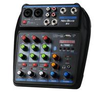 Mezclador de audio para DJ, mezcladores de DJ, tablero de sonido de 4 canales con Bluetooth, nueva placa mezcladora de sonido BAXS XRL/1/4 pulgadas, entrada de computadora USB/MP3 de 48 V Phantom